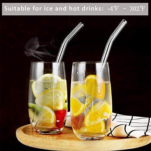 8pcs Reusable Glass Drinking Straws - 9