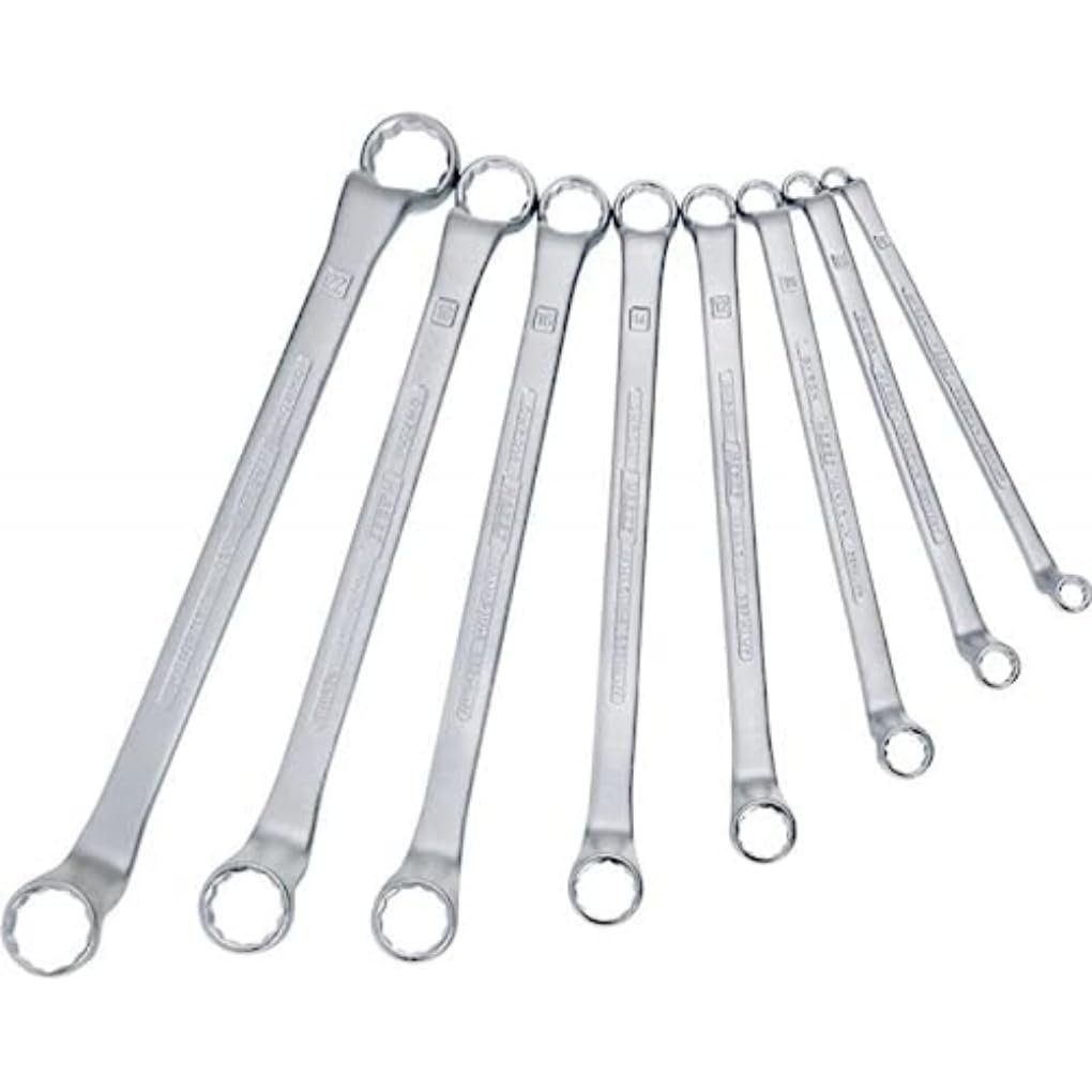 Hazet 630/12 Double Ring Wrench Set - 12-Piece Chrome Vanadium Steel Tool Kit for Automotive Repair & Mechanical Maintenance
