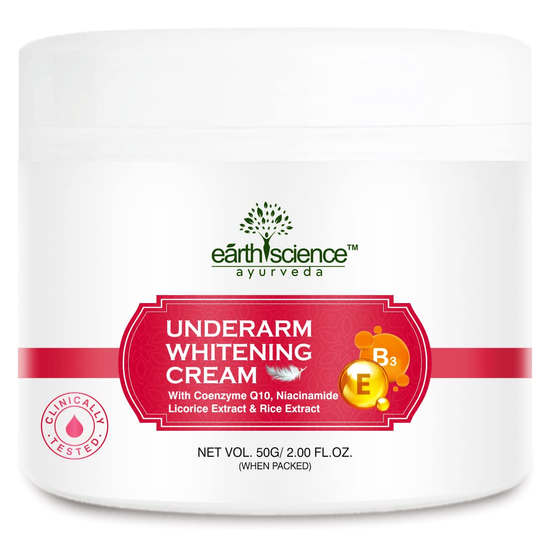 **Earth Science Ayurveda Underarm Whitening Cream – Brighten & Moisturize Armpits, Neck, Knees & Intimate Areas – Natural Skin Lightening & Hydrating Body Cream (50g) for Dark Spots & Uneven Skin Tone – Perfect for Daily Use & Sensitive Skin Care**