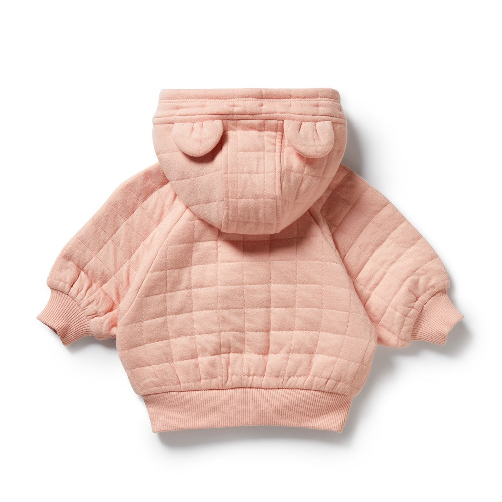 Stylish Pink Organic Quilted Jacket for Women - Eco-Friendly Fashion Outerwear - Perfect for Spring, Fall & Casual Outings