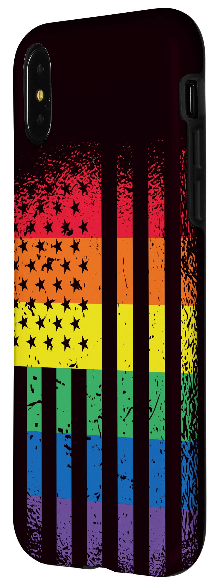 USA Flag LGBT iPhone X/XS Phone Case - Gay Pride Awareness Cover with Durable Protection - Perfect for Pride Month, LGBTQ+ Events & Daily Use