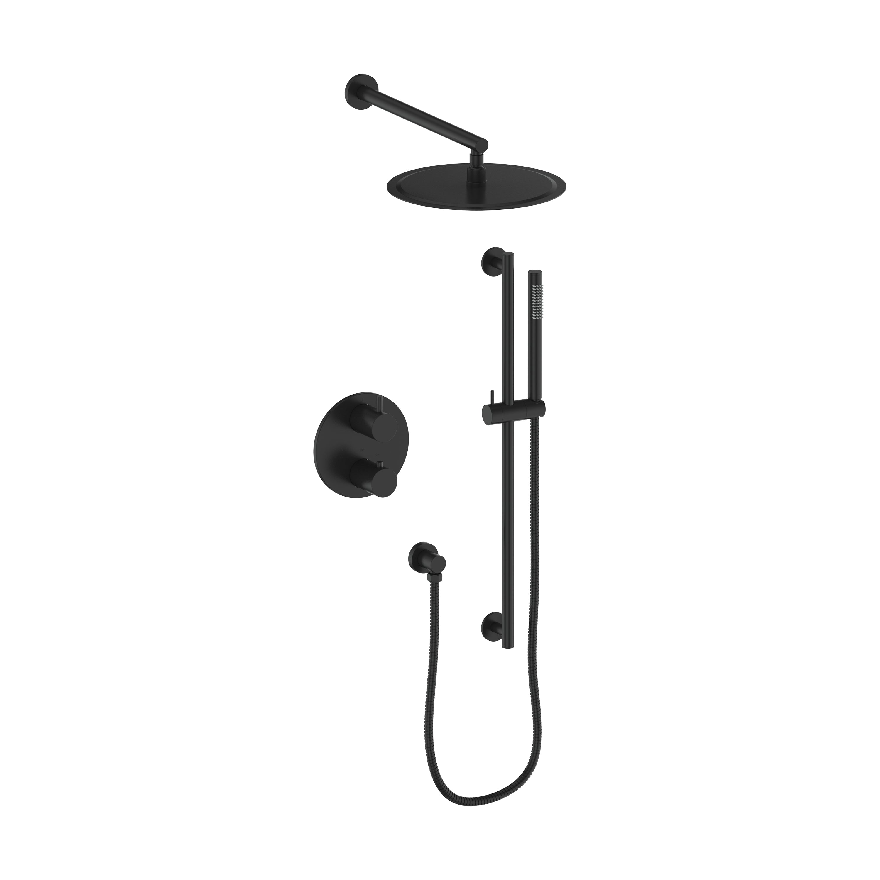 ZLINE Emerald Bay Thermostatic Shower System in Matte Black - 3 Function Rainfall Shower Head with Handheld Sprayer and Diverter Valve - Perfect for Modern Bathroom Renovations (EMBY SHS T2 MB)