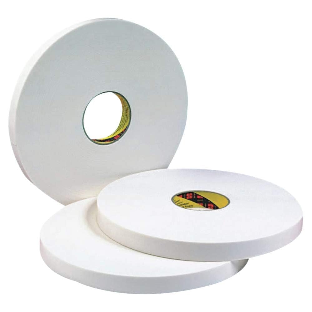 3M Double Coated Urethane Foam Tape 4016 - 1 Inch x 36 Yards, 1/16 Inch Thick, Off-White Color - 9 Rolls per Case - Heavy Duty Mounting Tape for Signs, Nameplates, Trim and Automotive Applications - Weatherproof Adhesive for Indoor & Outdoor Use