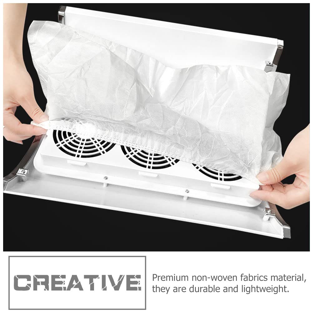 10-Pack White Vacuum Cleaner Bags for Nail Dust Collector - Reusable Nail Duster Pouch, Manicure Accessory for Salon & Home Use - Perfect for Nail Clippings, Dust Collection in Nail Art & Pedicure