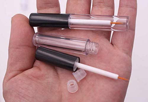 6Pcs 5ML Empty Clear Plastic Eyeliner Tubes with Black Lids & Rubber Plugs - Refillable Mascara Bottles for Eyelash Growth Oil, Eye Gloss & Makeup Storage | Perfect for DIY Beauty, Salon Use & Travel Toiletry Kits