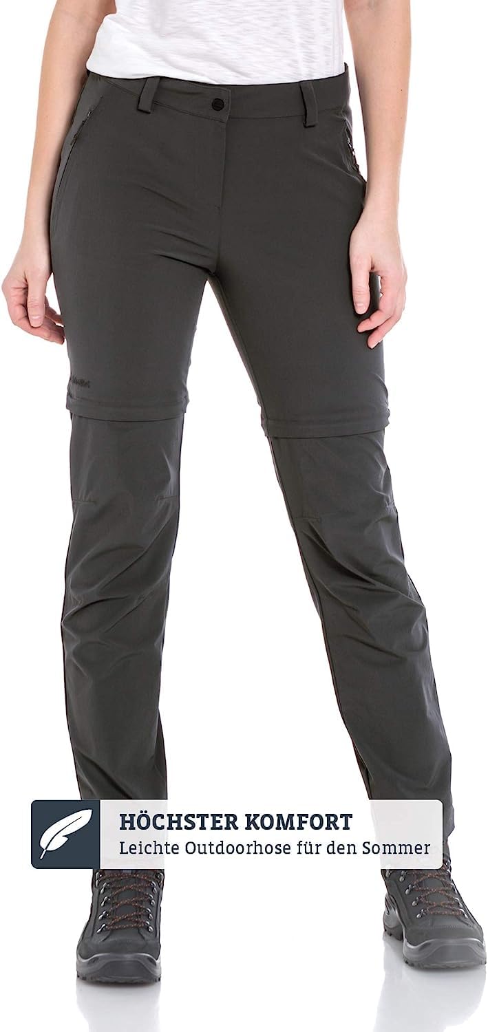 Schöffel Women's Ascona Convertible Zip-Off Hiking Pants - Lightweight Quick-Dry Outdoor Trousers for Travel & Adventure