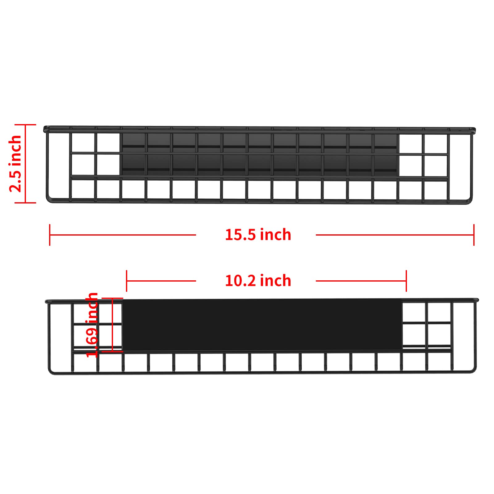 2-Pack Magnetic Storage Baskets for Refrigerator - Strong Magnetic Spice Rack & Fridge Organizer - Perfect for Kitchen, Pantry & Bathroom Organization (Holds Spices, Snacks, Beauty Products)