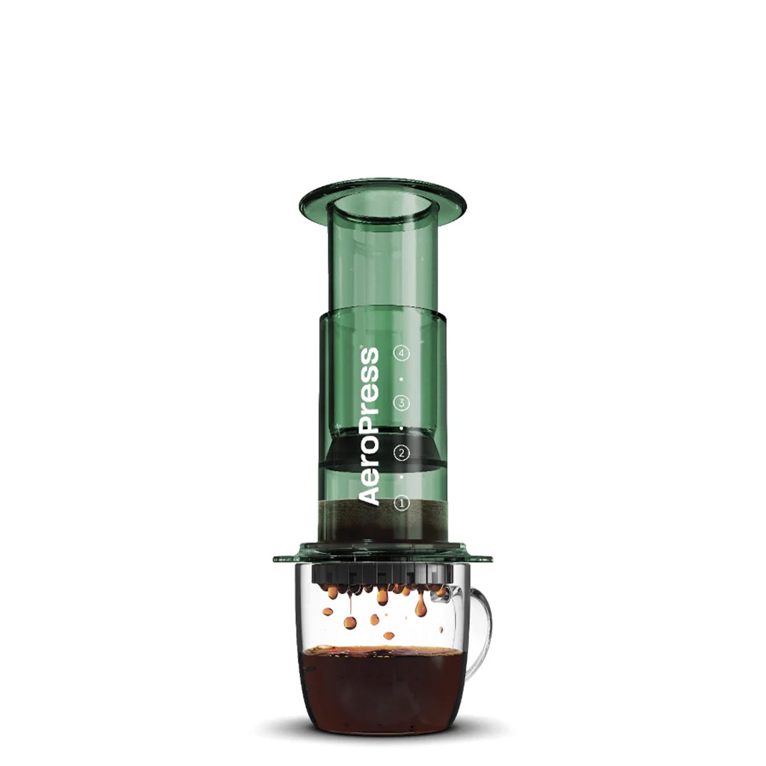 AeroPress Coffee & Espresso Maker - Clear Green | Portable Travel Coffee Brewing System for Home, Camping & Office Use