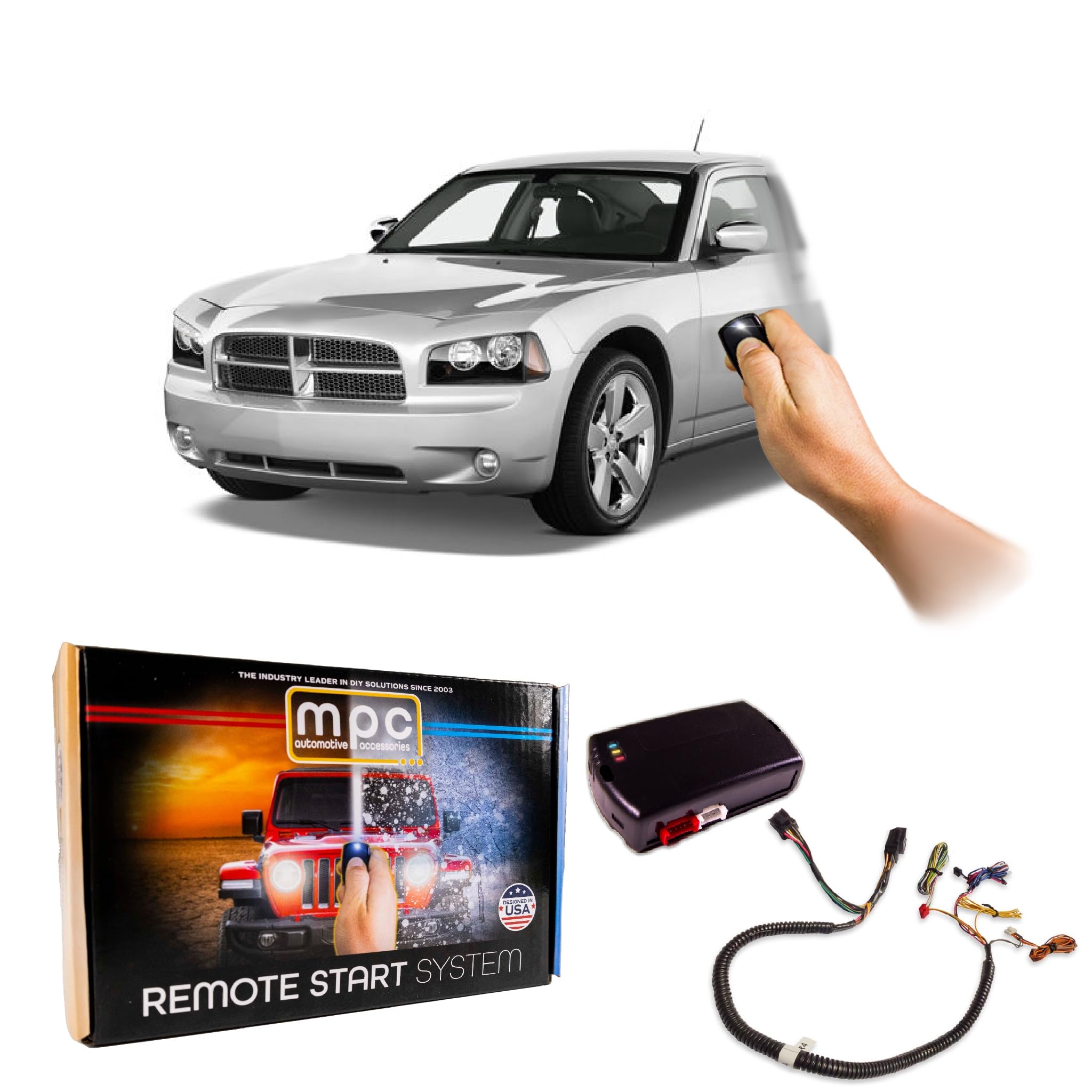 MPC Complete Factory Remote Activated Remote Start Kit for 2008-2010 Dodge Charger - Prewired with T-Harness - Easy Installation & Keyless Entry - Perfect for Cold Mornings & Secure Parking
