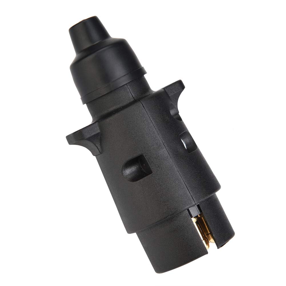 Weatherproof 7-Way Trailer Plug Socket - Heavy Duty, High Conductivity, Easy Installation for Trucks, SUVs, RVs & Trailers | Perfect for Towing Boats, Campers & Utility Trailers