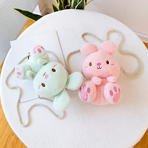 Cute Bunny Plush Backpack for Girls - Kawaii Stuffed Animal Shoulder Bag with Coin Purse, Pink Birthday Gift for Kids - Perfect for School, Travel & Playdates
