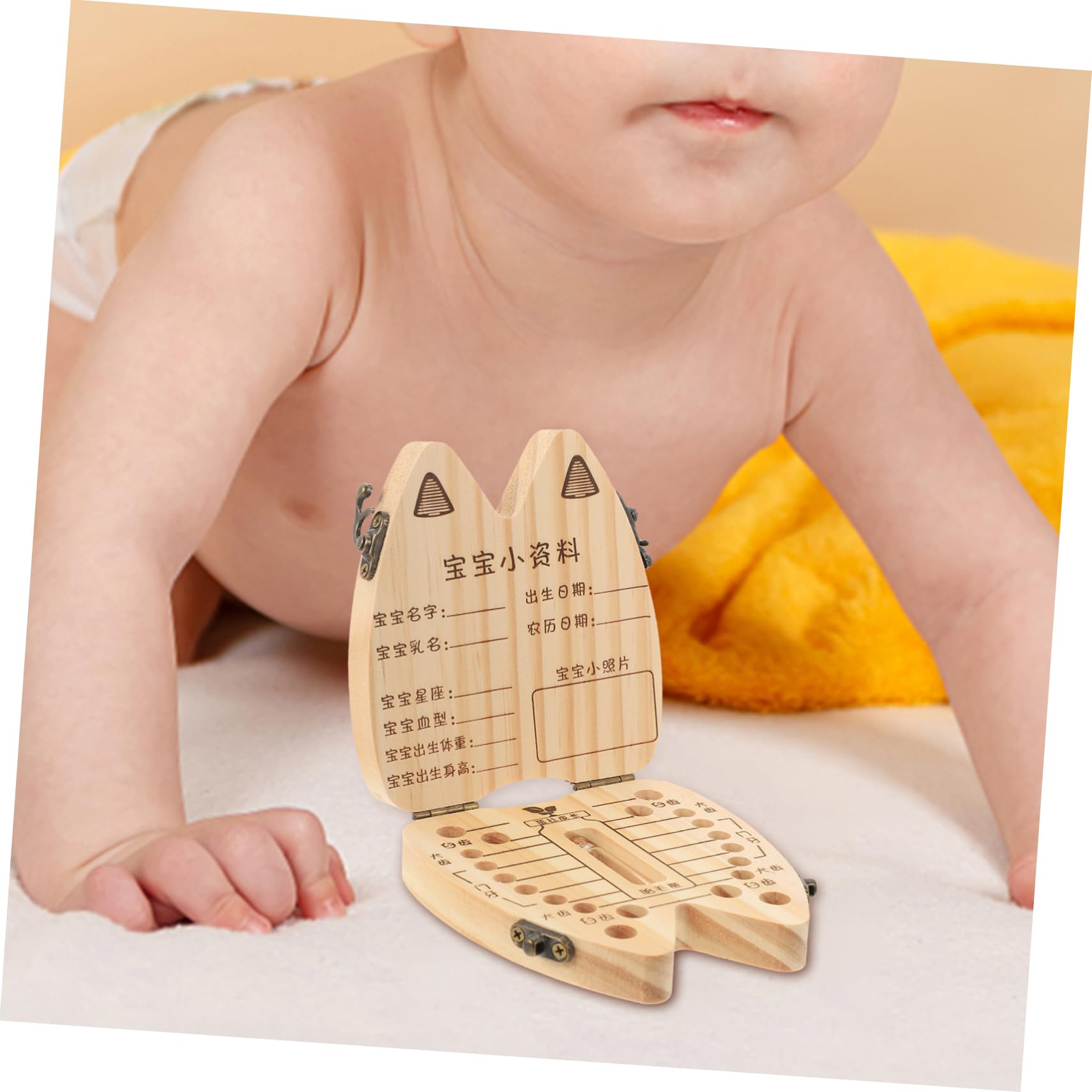 UPKOCH 2-Pack Wooden Hair Clip Holder & Tooth Keepsake Box - Perfect for Organizing Hair Accessories and Baby Teeth Memorabilia in Bedroom or Nursery