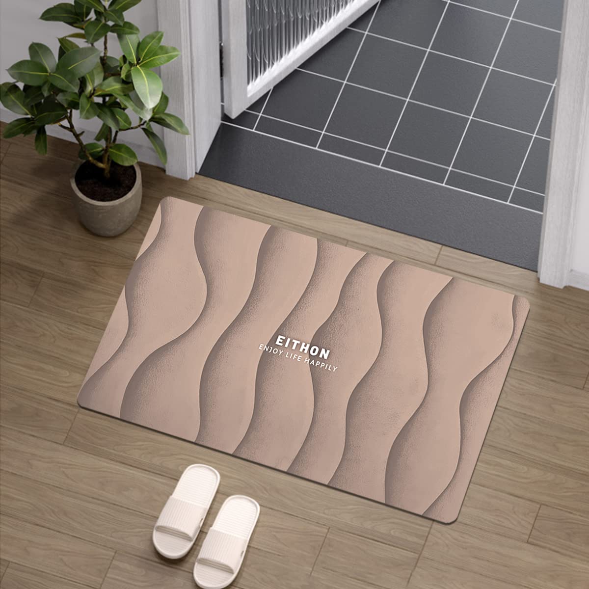 Super Absorbent Bathroom Floor Mat - Quick Dry, Non-Slip, Machine Washable Rubber Backed Doormat (18