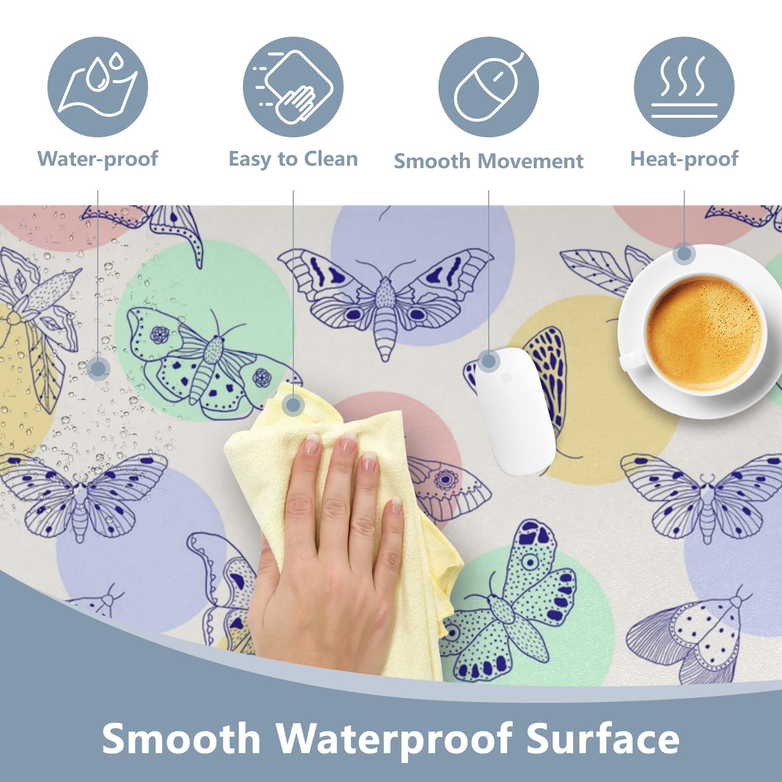 Premium Dual-Sided Leather Desk Mat - Waterproof Large Mouse Pad & Writing Surface (16.5