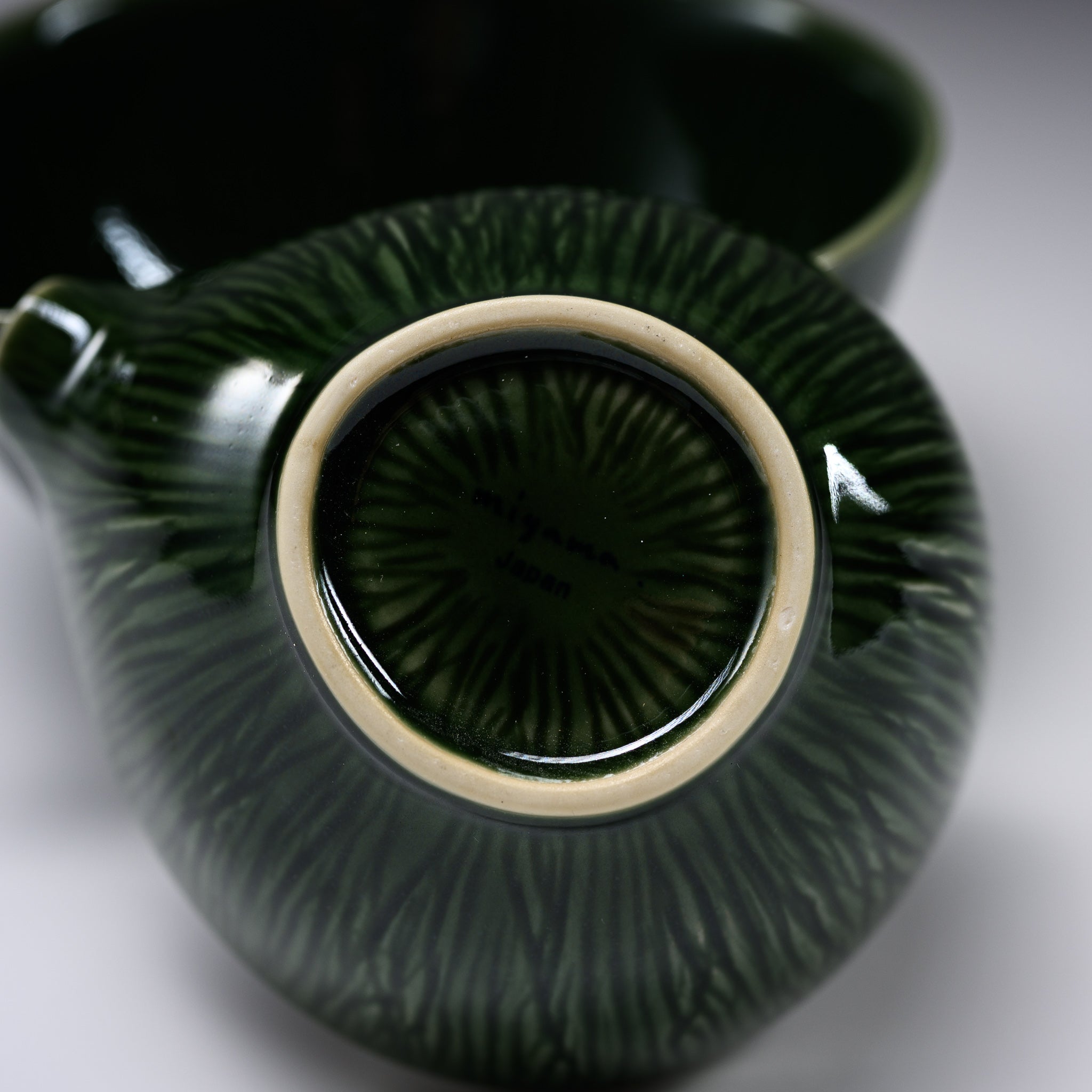 MIYAMA Dark Green Spout Sauce Bowl - 2 Sizes (Small & Large) | Premium Mino Ware Ceramic | Perfect for Salad Dressing, Dipping Sauces & Kitchen Organization