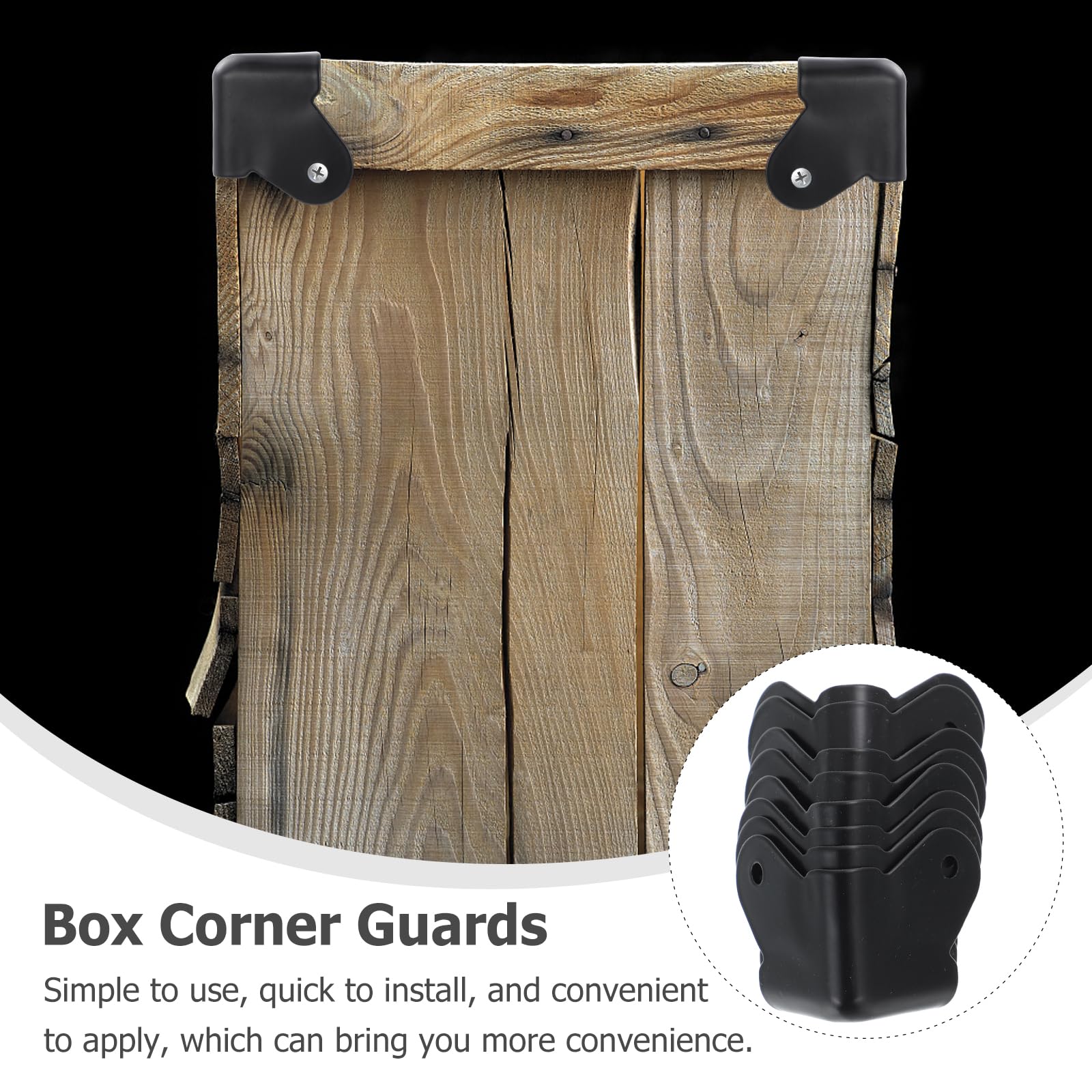 8-Piece Black Iron Angle Corner Protectors for Wooden Furniture, Cabinets, Guitar Amplifiers & Speakers - Heavy Duty Metal Edge Guards for Home, Office & Studio Protection