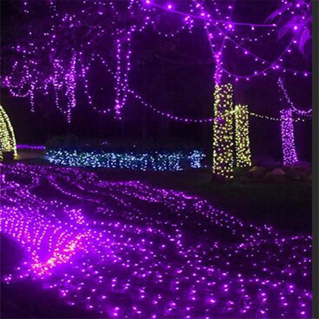 Solar Powered 204 LED Net Mesh String Lights - Waterproof 3m x 2m Outdoor/Indoor Decorative Lights with 8 Lighting Modes | Perfect for Christmas Trees, Weddings, Windows, Walls, Tables, Camping & Beach Decor (Purple)