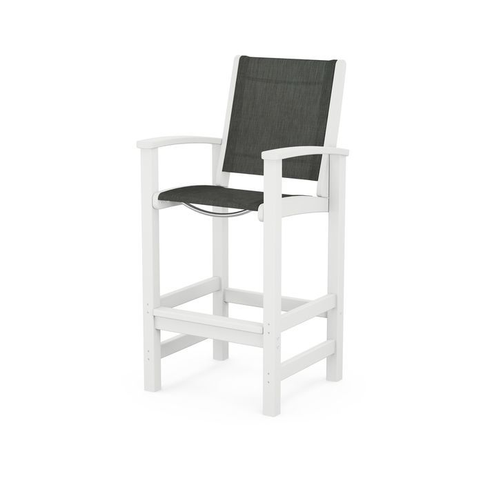 POLYWOOD Coastal Bar Chair - Outdoor & Indoor Bar Stool, Weather-Resistant, Durable, Comfortable - Perfect for Patio, Deck, Kitchen, and Poolside Use