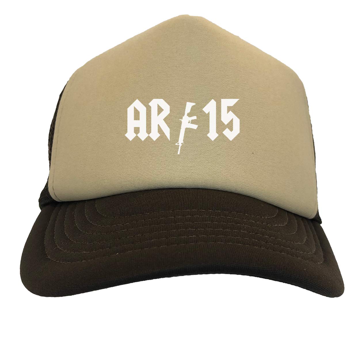 AR-15 Two Tone Trucker Hat - Adjustable Military Style Cap for Outdoor, Hunting & Shooting Range Activities