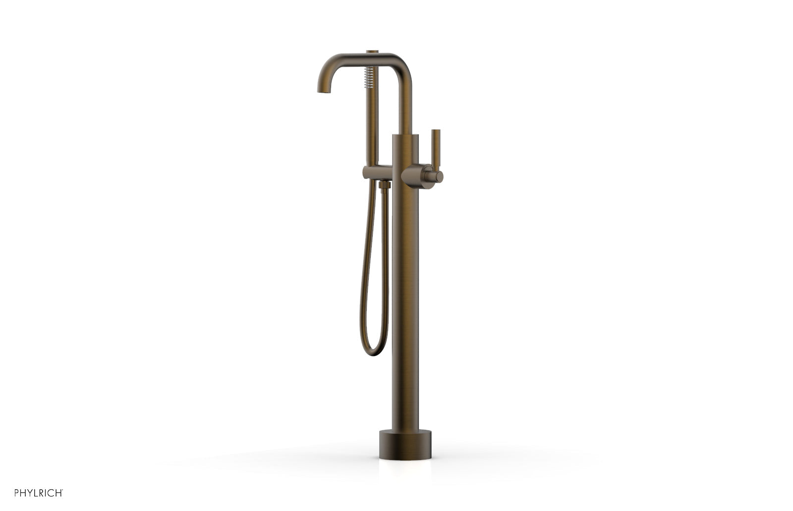 BASIC Low Floor Mount Tub Filler with Lever Handle and Hand Shower D130 45 03 - Perfect for Modern Bathroom Renovations and Spa-Like Shower Experiences