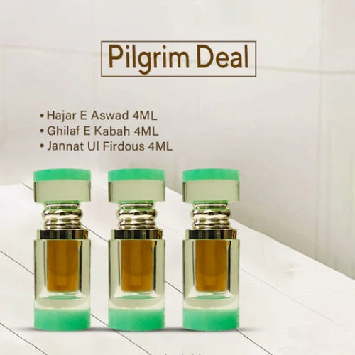 Complete Pilgrim Package - Hajj Attar Gift Set 3x4ml Bottles (Saudi Arabian Import) for Spiritual Journeys & Religious Ceremonies