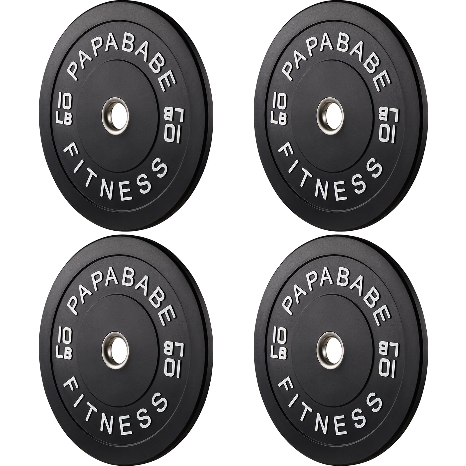 Papababe Olympic Bumper Plates 10-410lb Set – 2 Inch Steel Hub Rubber Weight Plates for Strength Training & Weightlifting (IWF Standard) – Perfect for Home Gym, CrossFit & Powerlifting Workouts
