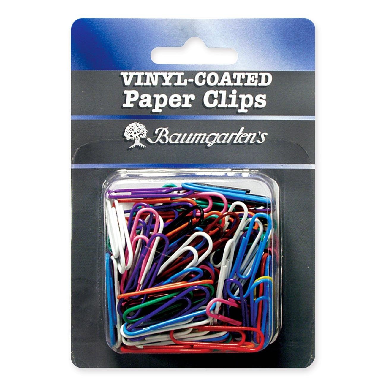 Vinyl Coated Paper Clips No 1 Size 100pk - Durable Colorful Office Supplies by Baumgartens Inc - Perfect for Organizing Documents, School Projects & Crafting