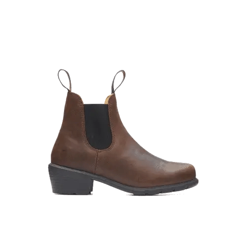 Blundstone 1673 Women's Chelsea Boots - Comfortable & Stylish Ankle Boots for Women - Antique Brown Leather - Perfect for Work, Casual Wear & Outdoor Activities