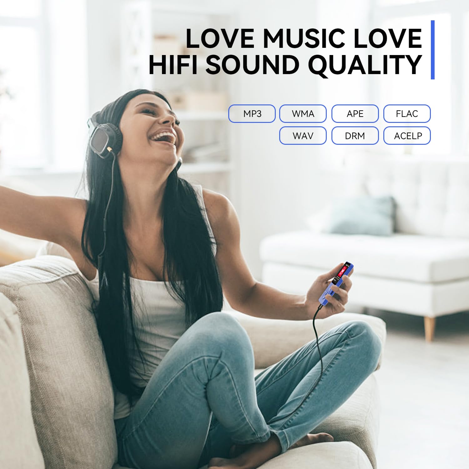 AGPTEK A02 MP3 Player with Noise Cancelling Earbuds - Portable Music Player for Running, Workout, Travel & Sleep | 8GB Storage, FM Radio, Voice Recorder