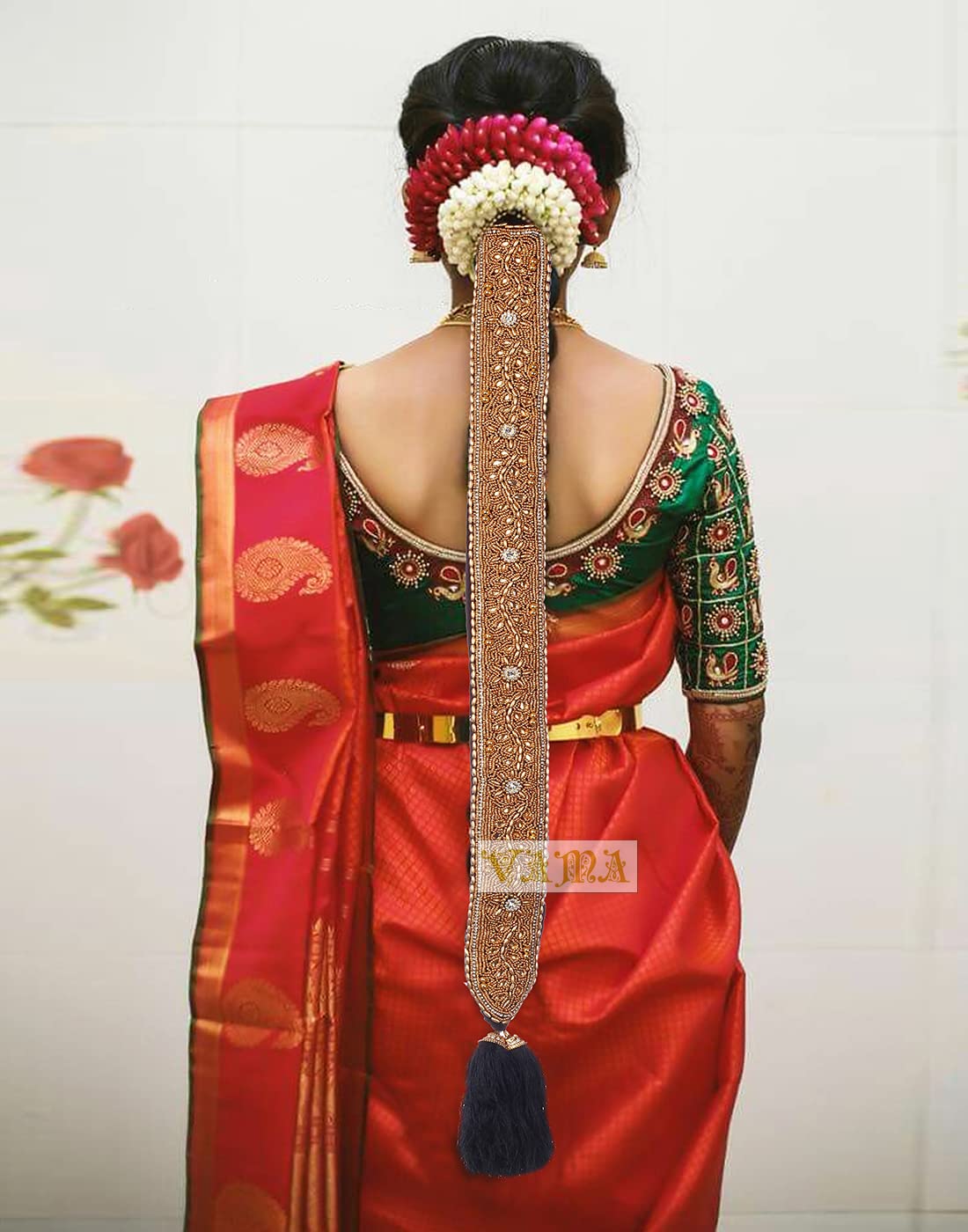 VAMA FASHIONS Aari Work Jadai Hair Jewelry for Bridal Bharatanatyam Dance