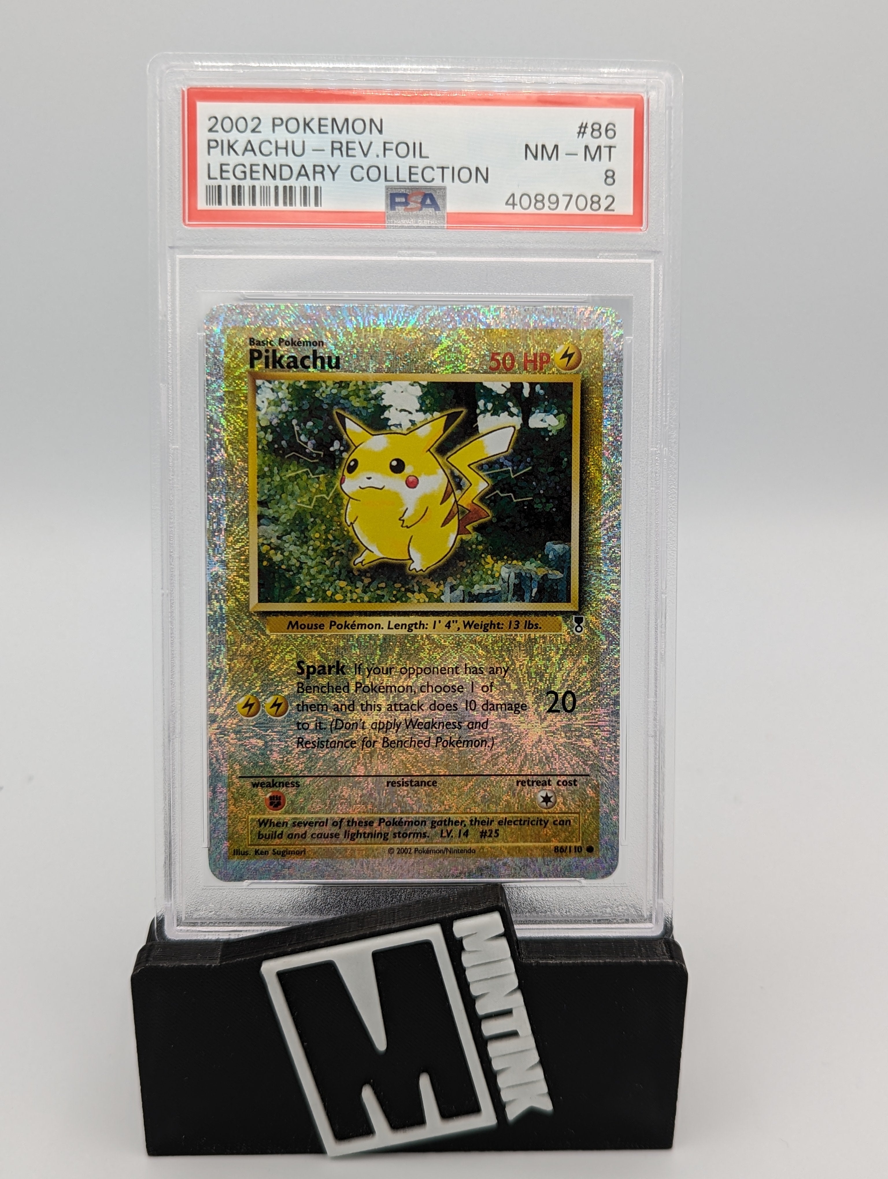 2002 Pokemon Legendary Collection PSA 8 Pikachu Reverse Foil #86 - Rare Trading Card for Collectors & Gaming Enthusiasts | Perfect for Display, Investment & Pokemon Battles