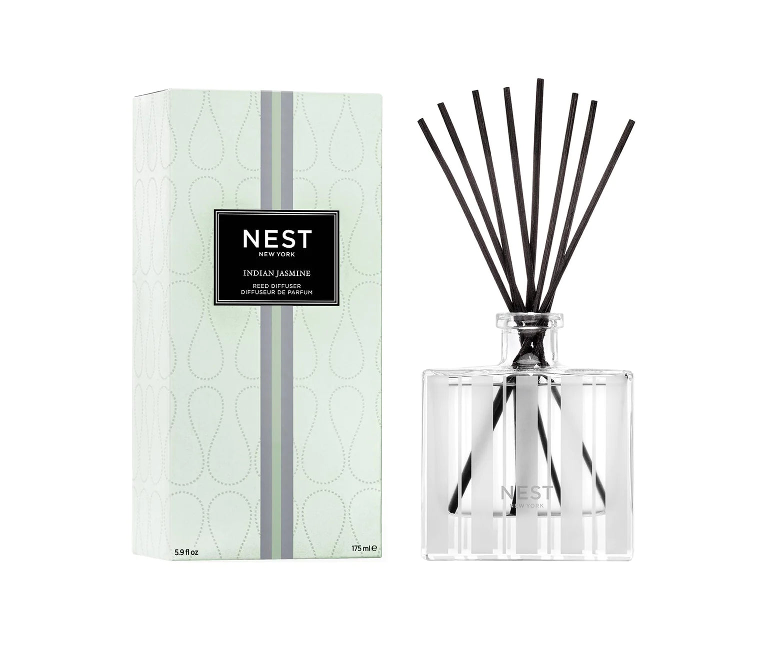 Nest Indian Jasmine Reed Diffuser - Premium Home Fragrance Oil Set for Aromatherapy | Perfect for Living Room, Bedroom & Office Decor