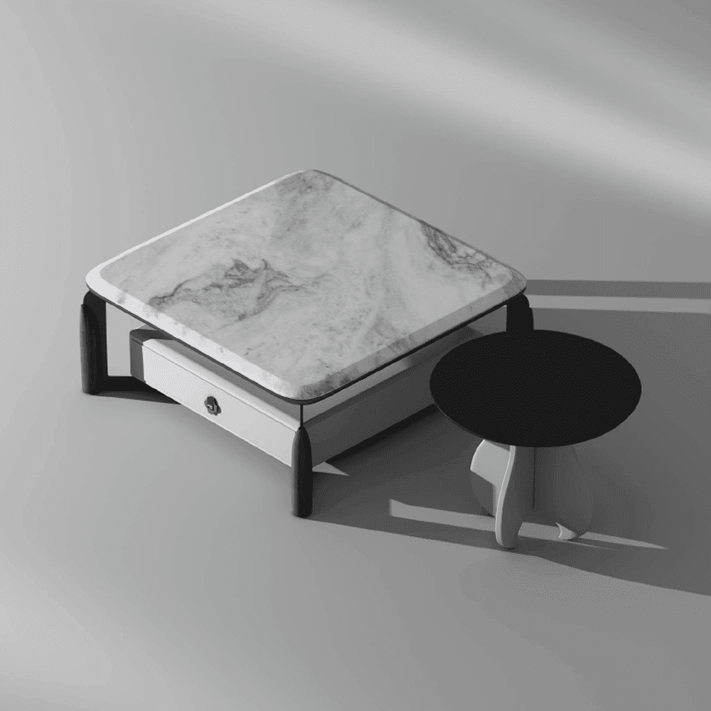 Elliotel Marble Nesting Coffee Table Set - Modern Round Side Tables for Living Room, Bedroom, Office - Elegant Home Decor & Functional Furniture for Small Spaces