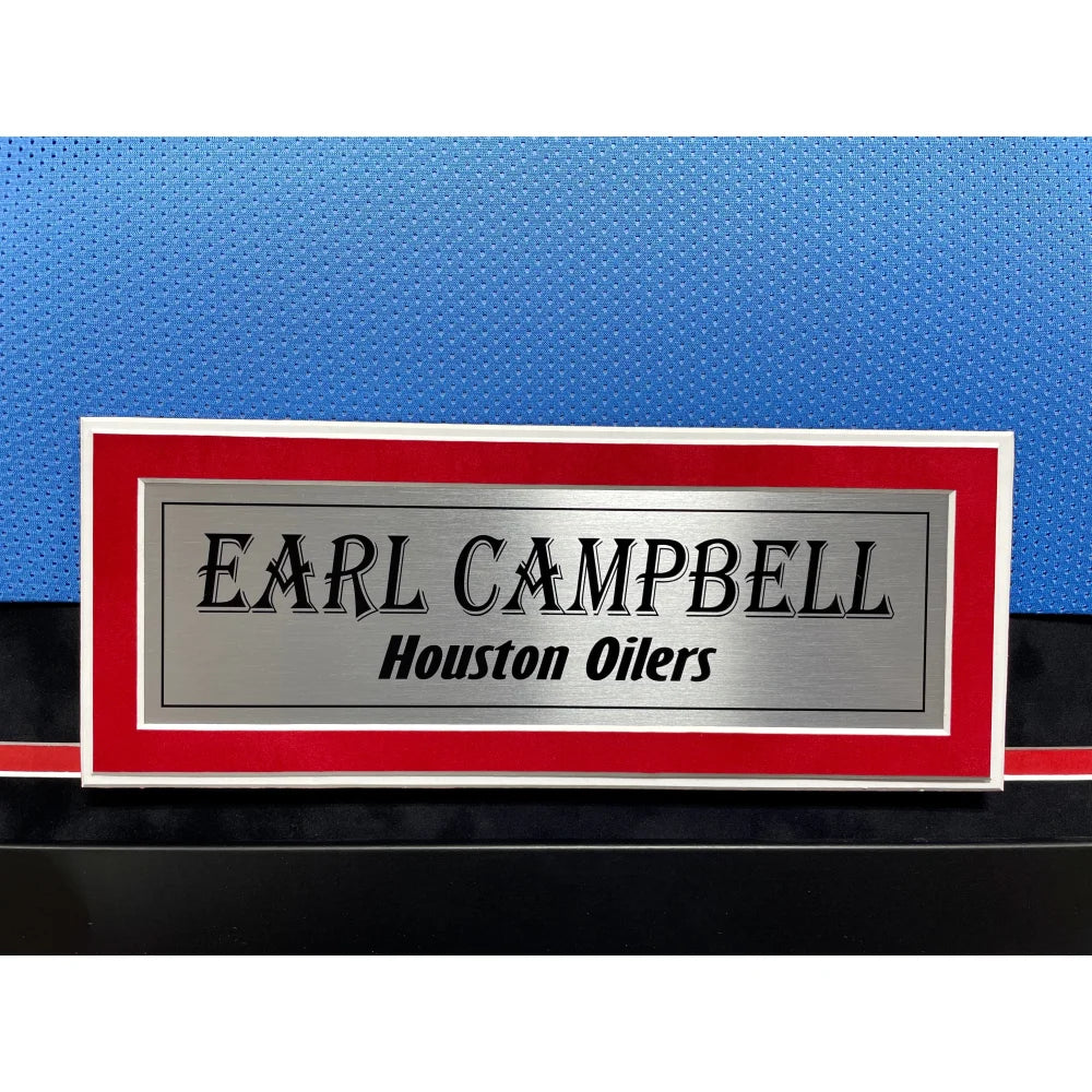 Earl Campbell Autographed Houston Oilers Jersey - Framed BAS Certified Signed NFL Memorabilia - Perfect for Sports Collectors, Man Cave Decor & Football Fan Gifts