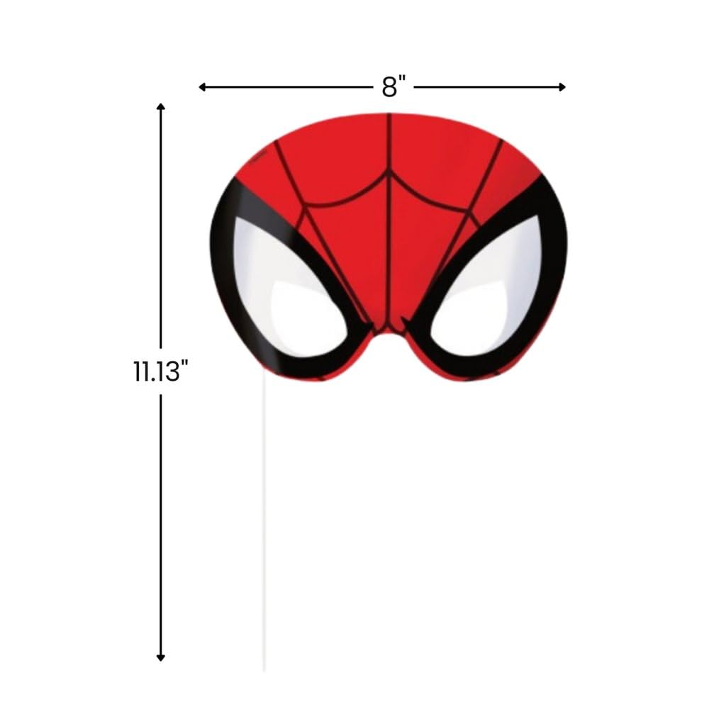 Spider-Man Photo Booth Props Set - 8 Unique Assorted Designs for Superhero Themed Parties & Events