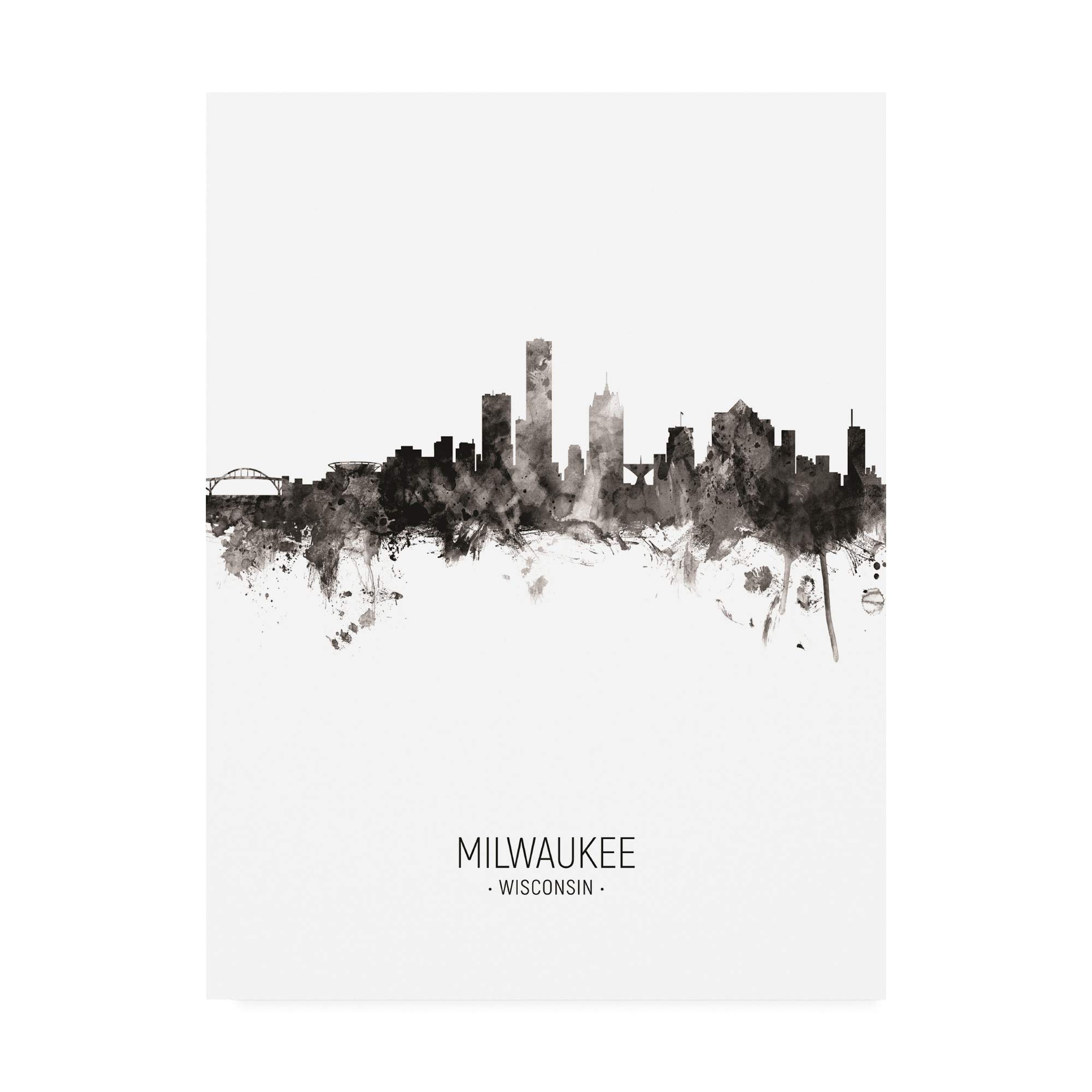 Michael Tompsett Milwaukee Wisconsin Skyline Portrait II - 35x47 Fine Art Print - Perfect for Home & Office Wall Decor