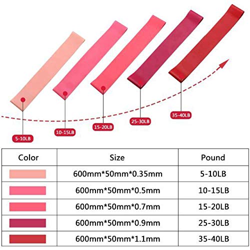 5 Pack Non-Slip Resistance Booty Bands with Travel Pouch - Premium Barre Exercise Bands for Legs & Glute Workouts - Home Fitness, Squats, Yoga, Pilates & Physical Therapy - Perfect for Women's Workout, Gym & Stretching Routines (Ideal for Home Exercise, Studio Training & Physical Rehabilitation)