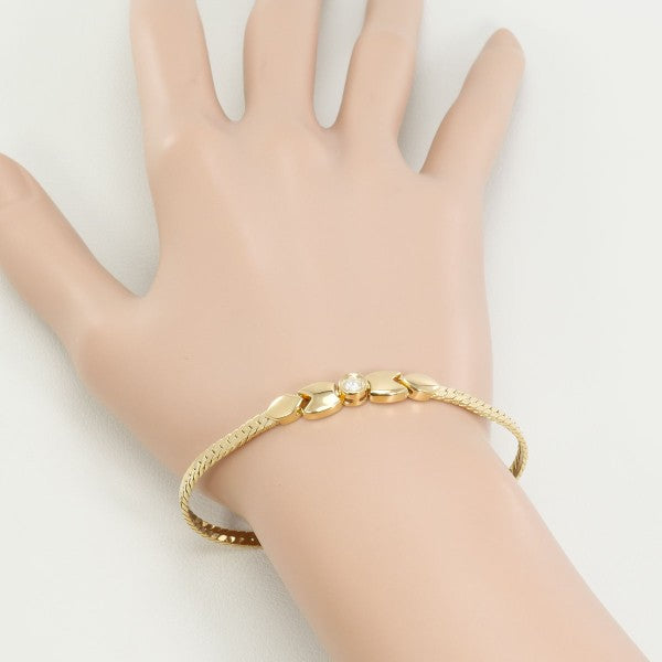 18K Yellow Gold Diamond Bracelet - 0.14 Carat, 12.3 Grams, 18cm Length - Vintage Luxury Jewelry for Women - Perfect for Weddings, Anniversaries & Special Occasions