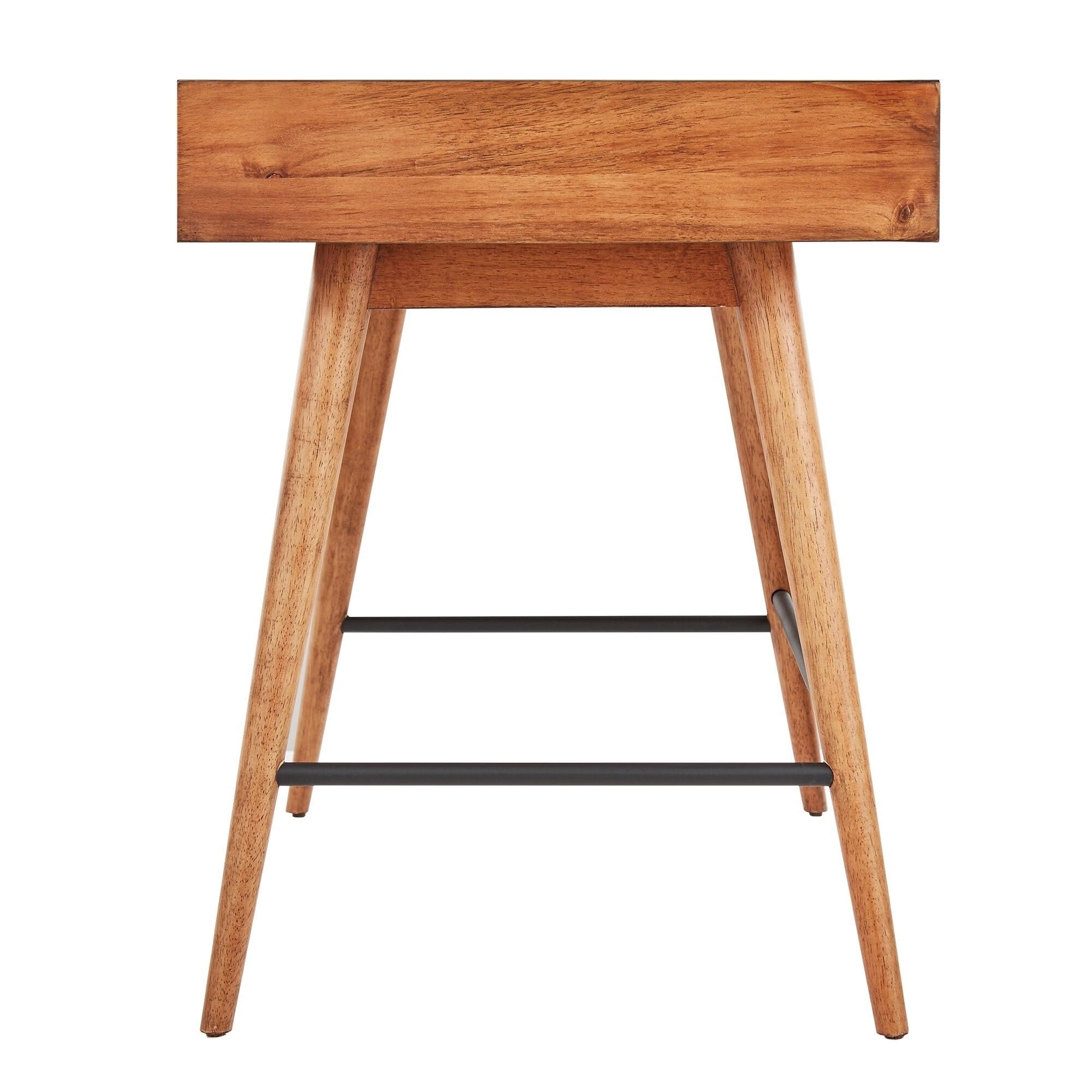 Modern Brown Inspire Q Aksel Wood 3-Drawer Writing Desk - Compact Home Office Desk for Small Spaces, Study & Work from Home