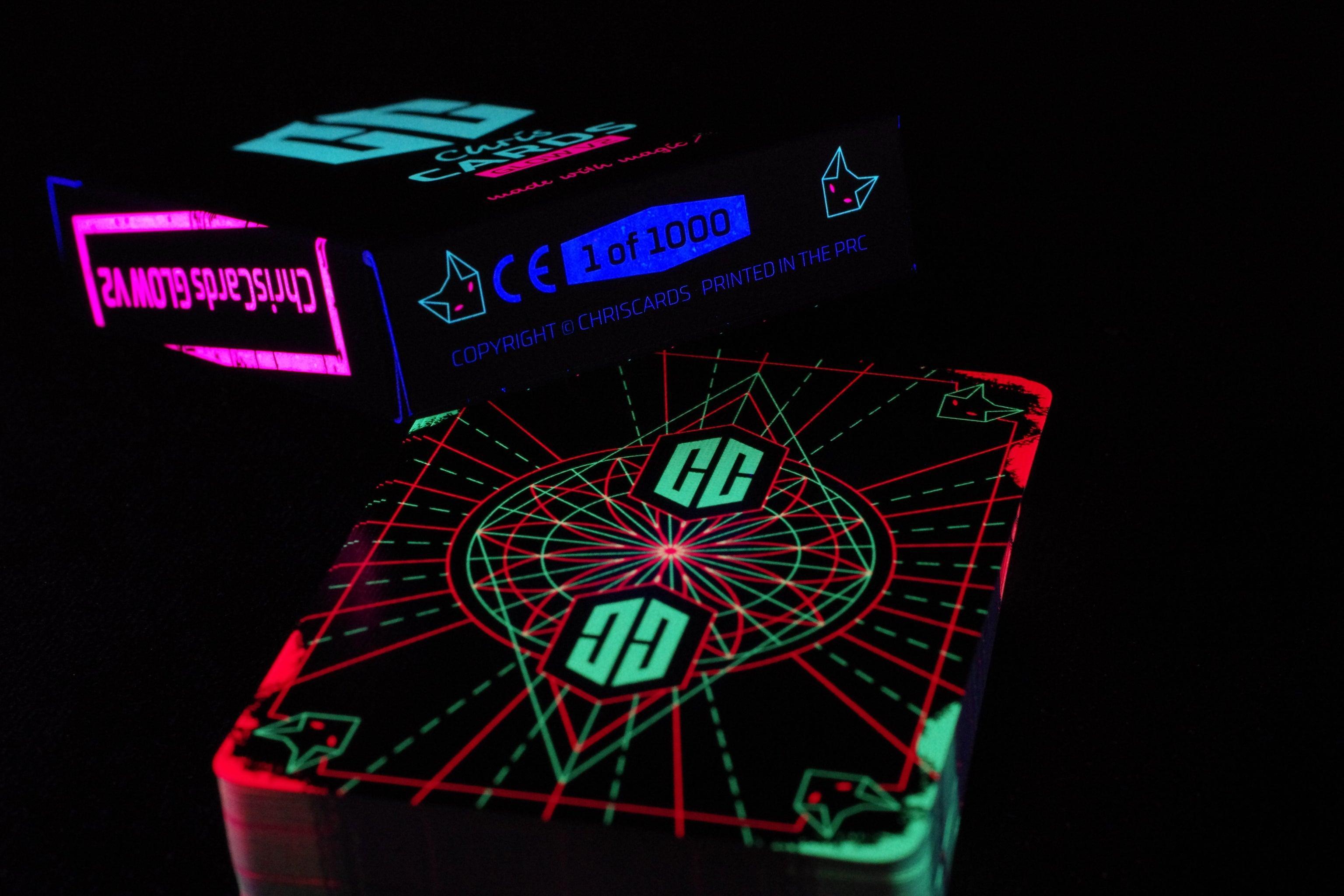 Chris Cards Glow V2 - Premium Glow-in-the-Dark Playing Cards for Magic Tricks, Poker Nights & Party Games | Perfect for Cardistry, Collectors & Gift Giving
