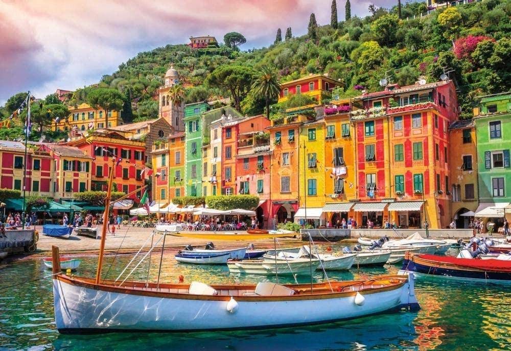 1000 Piece Wooden Jigsaw Puzzle - Portofino Italy Landscape for Adults & Kids - Stress Relief, Family Game Night, Home Decor, Unique Gift for Puzzle Lovers