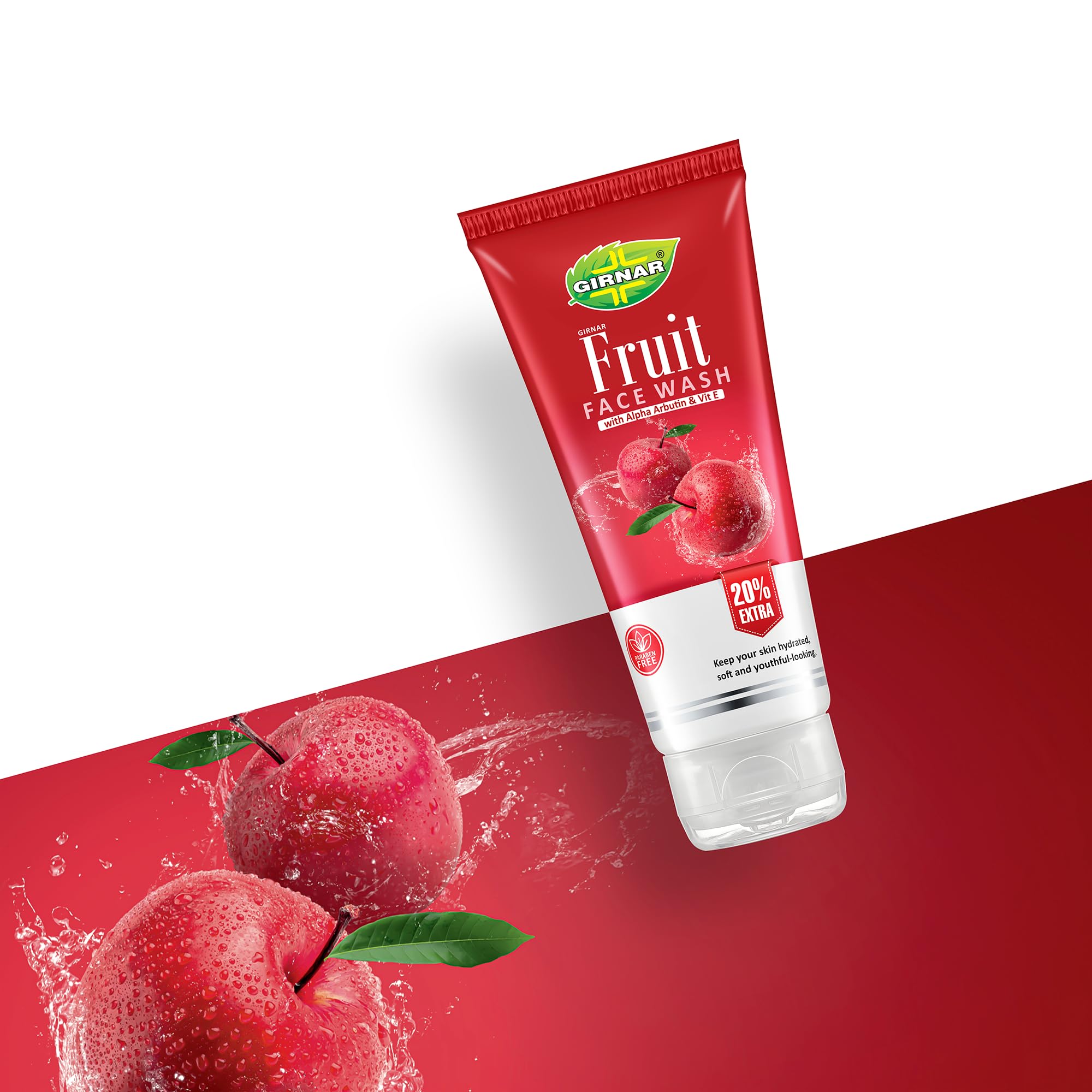 Girnar All Natural Fruit Extracts Face Wash for Glowing Skin | 60ml (Pack of 3) | Gentle Cleanser for Daily Use, Acne Control & Brightening | Perfect for Morning & Night Skincare Routine