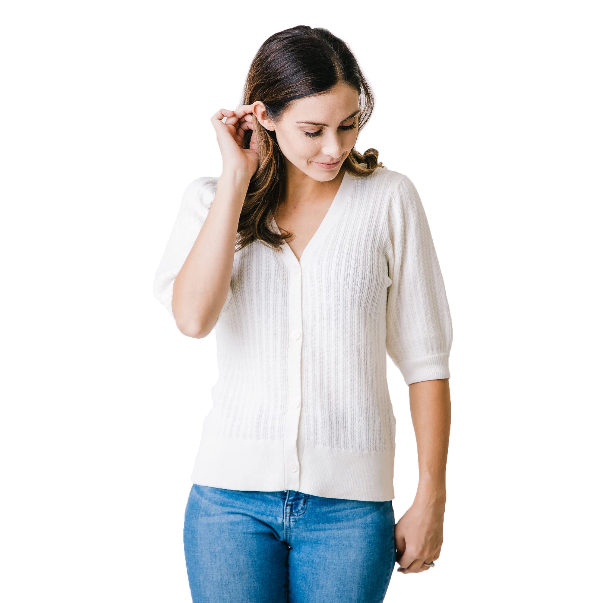 Hope & Henry Women's Long Sleeve Funnel Neck Tunic Sweater - Cozy Winter Pullover for Casual Outfits & Office Wear