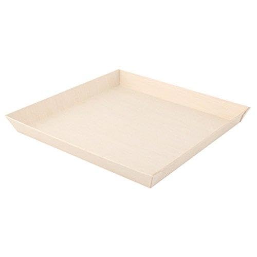 PacknWood 42 oz Square Wooden Samurai Dish - Eco-Friendly Bamboo Serving Bowl for Sushi, Salads & Snacks - Perfect for Japanese Cuisine, Party Platters & Home Dining