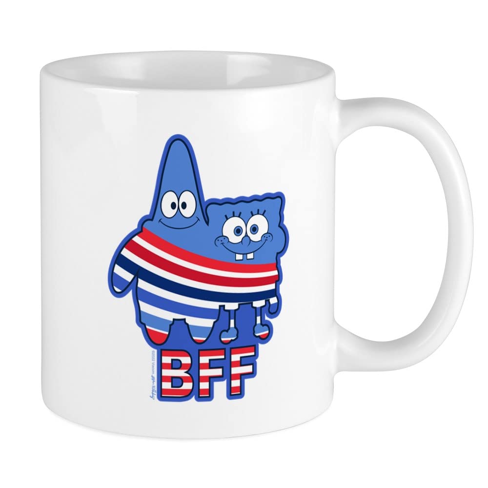 Spongebob Squarepants BFF Ceramic Coffee Mug - 11 oz Tea Cup for Best Friends - Funny Cartoon Gift for Coffee & Tea Lovers - Perfect for Office, Home & Gifts