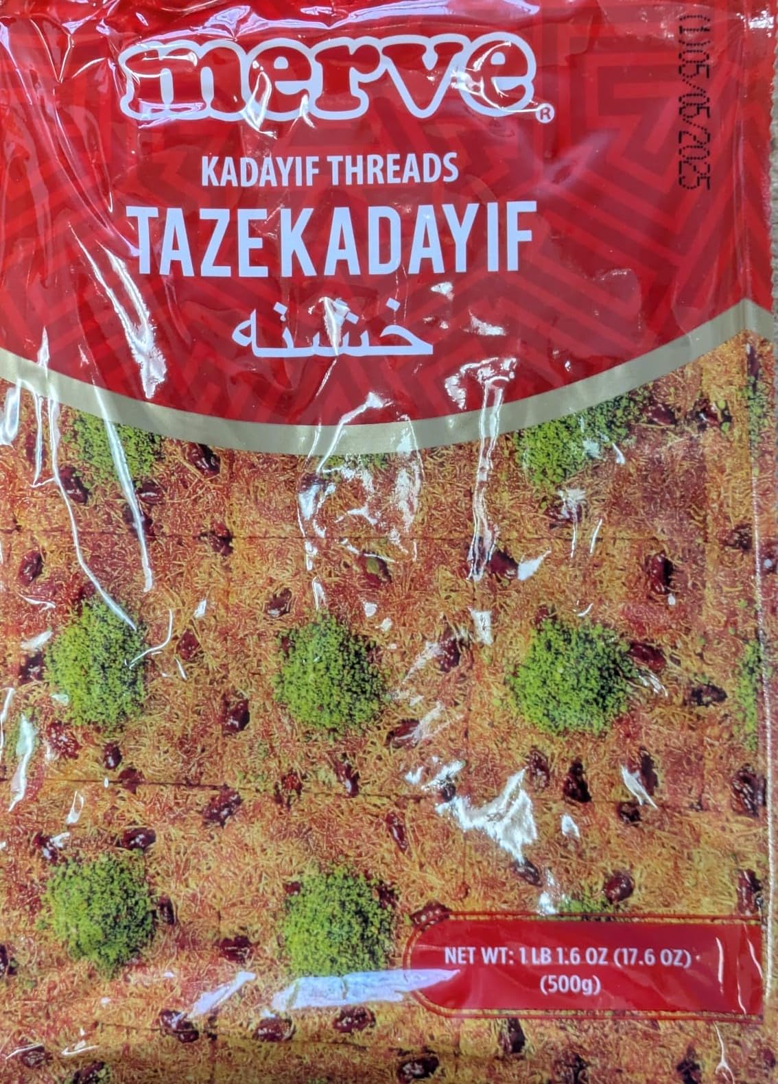 Premium Merve Kataifi Dough - 500g Fresh Shredded Phyllo (Filo) Pastry for Authentic Middle Eastern Desserts - Perfect for Baklava, Kunafa, and Chocolate Kataifi Treats - Ideal for Home Baking & Special Occasions