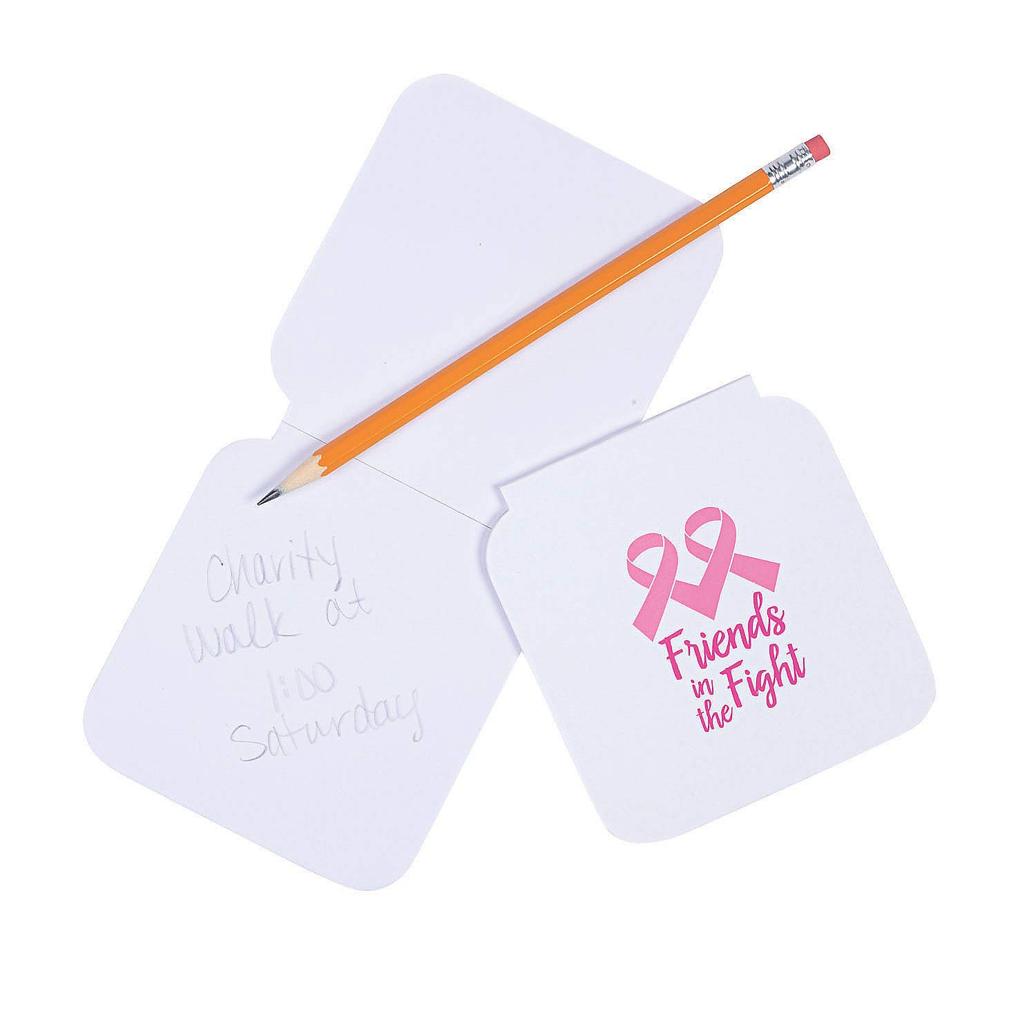 Fun Express Friends in Fight Pink Ribbon Notepad - Inspirational Notebook for Breast Cancer Awareness, Fundraising & Support Groups - Perfect for Journaling, Note-Taking & Gift Giving
