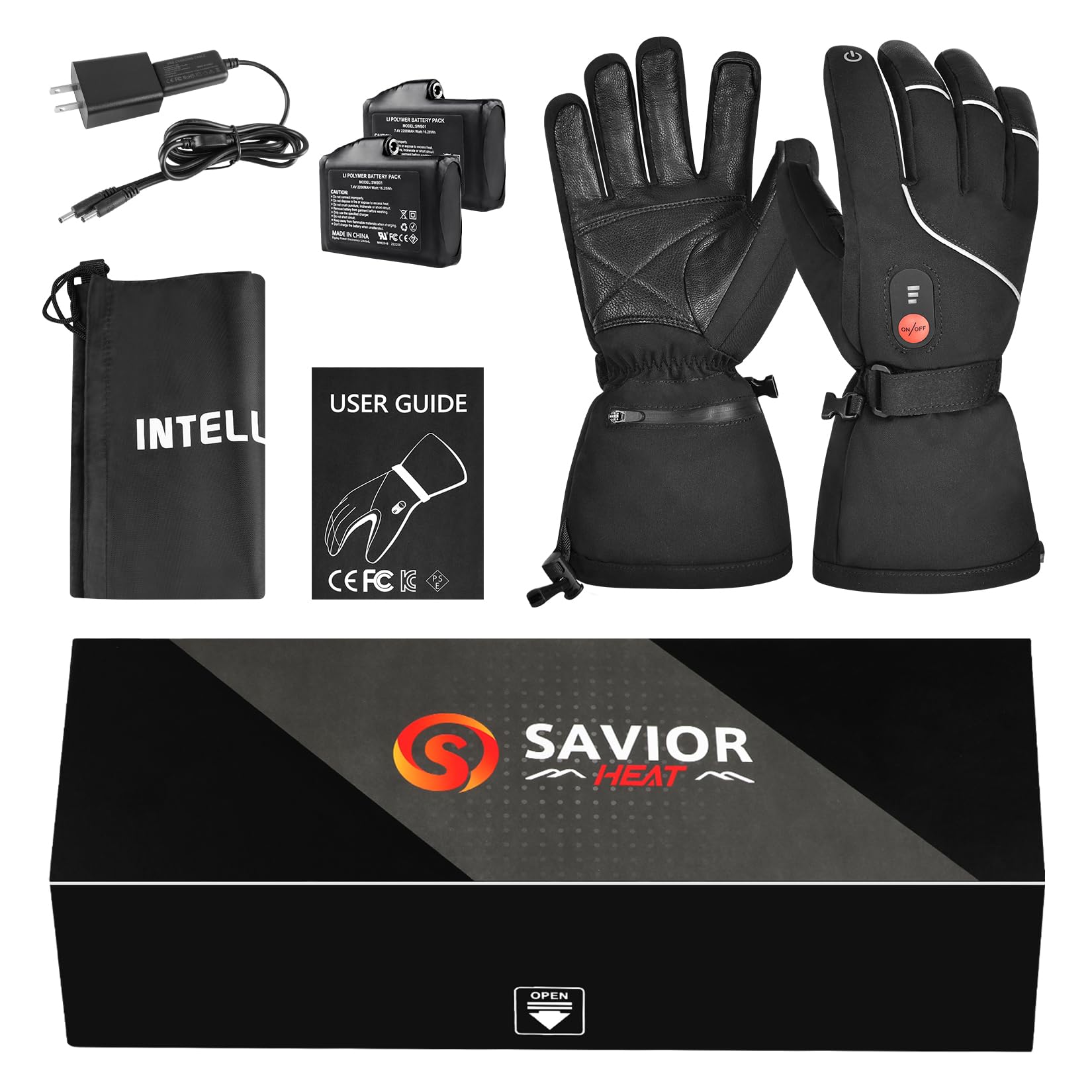 SAVIOR HEAT Rechargeable Battery Heated Gloves for Men & Women - Electric Warming Winter Gloves for Skiing, Hiking, Motorcycling & Outdoor Activities