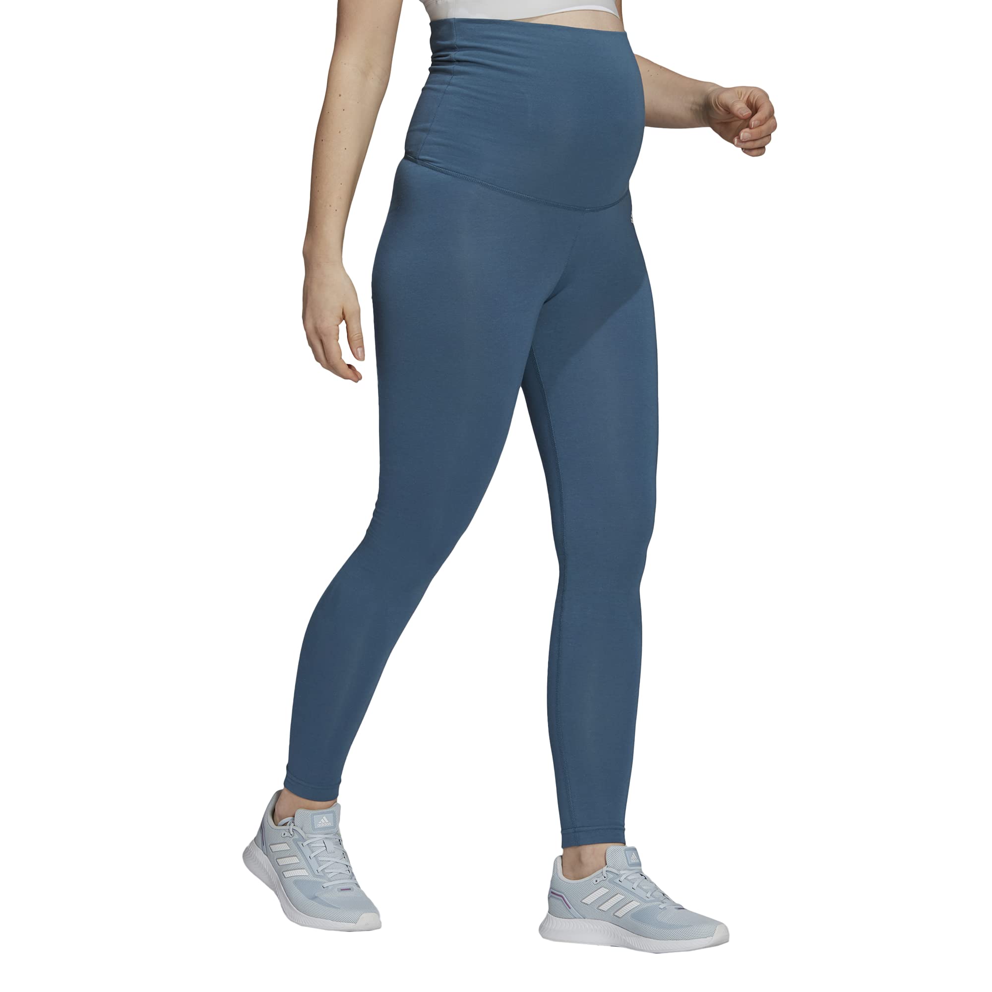Adidas Women's Essentials Maternity Cotton Leggings - Soft Stretchy Comfortable Yoga Pants for Pregnancy Workout & Lounge Wear