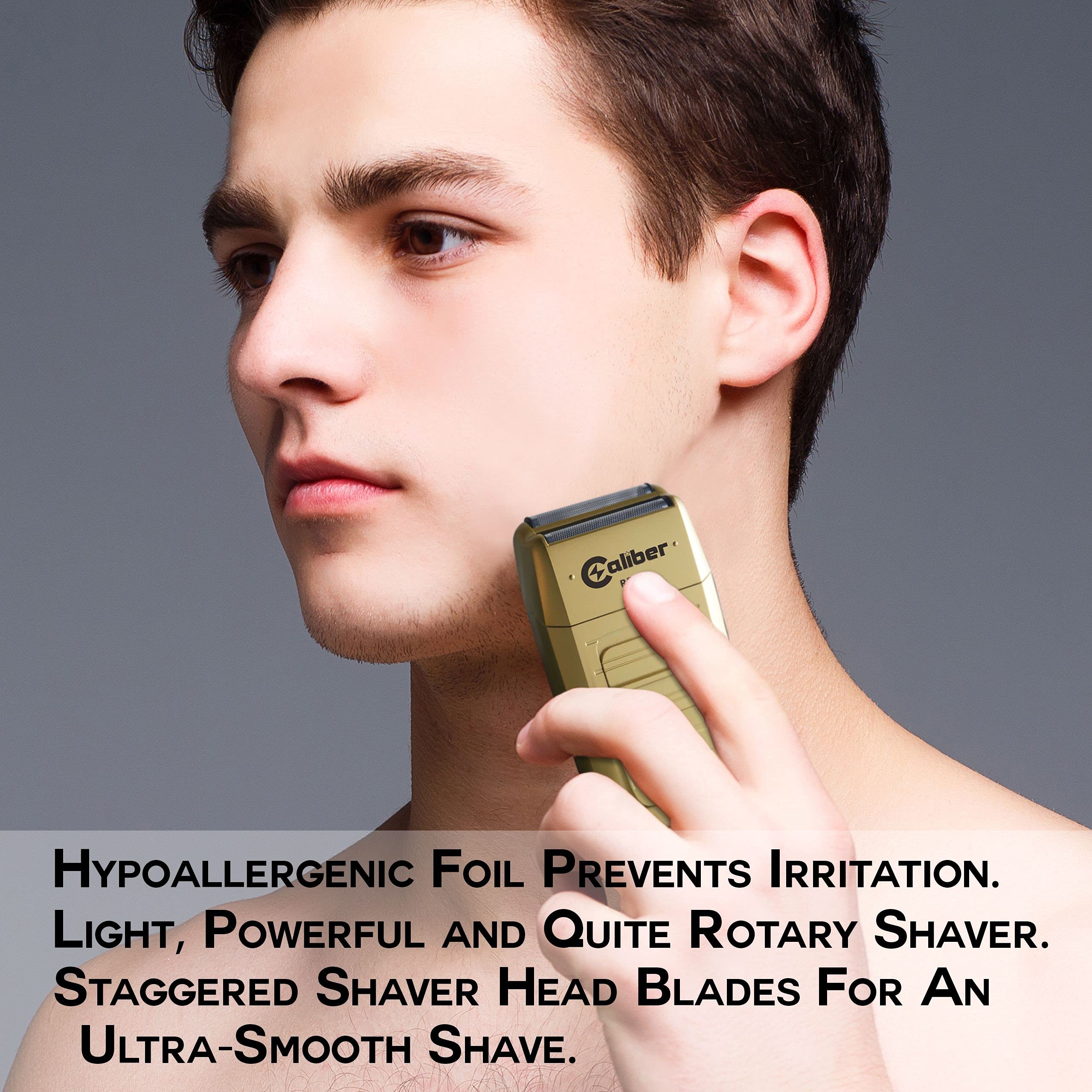 Professional Cordless Electric Razor for Men - Rechargeable Lithium Ion Battery Hair & Beard Trimmer with Cleaning Brush - Close Cutting Foil Shaver for Smooth Shaving - Perfect for Travel, Gym & Daily Grooming